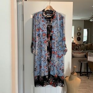 Floral Baby Blue Shirtdress